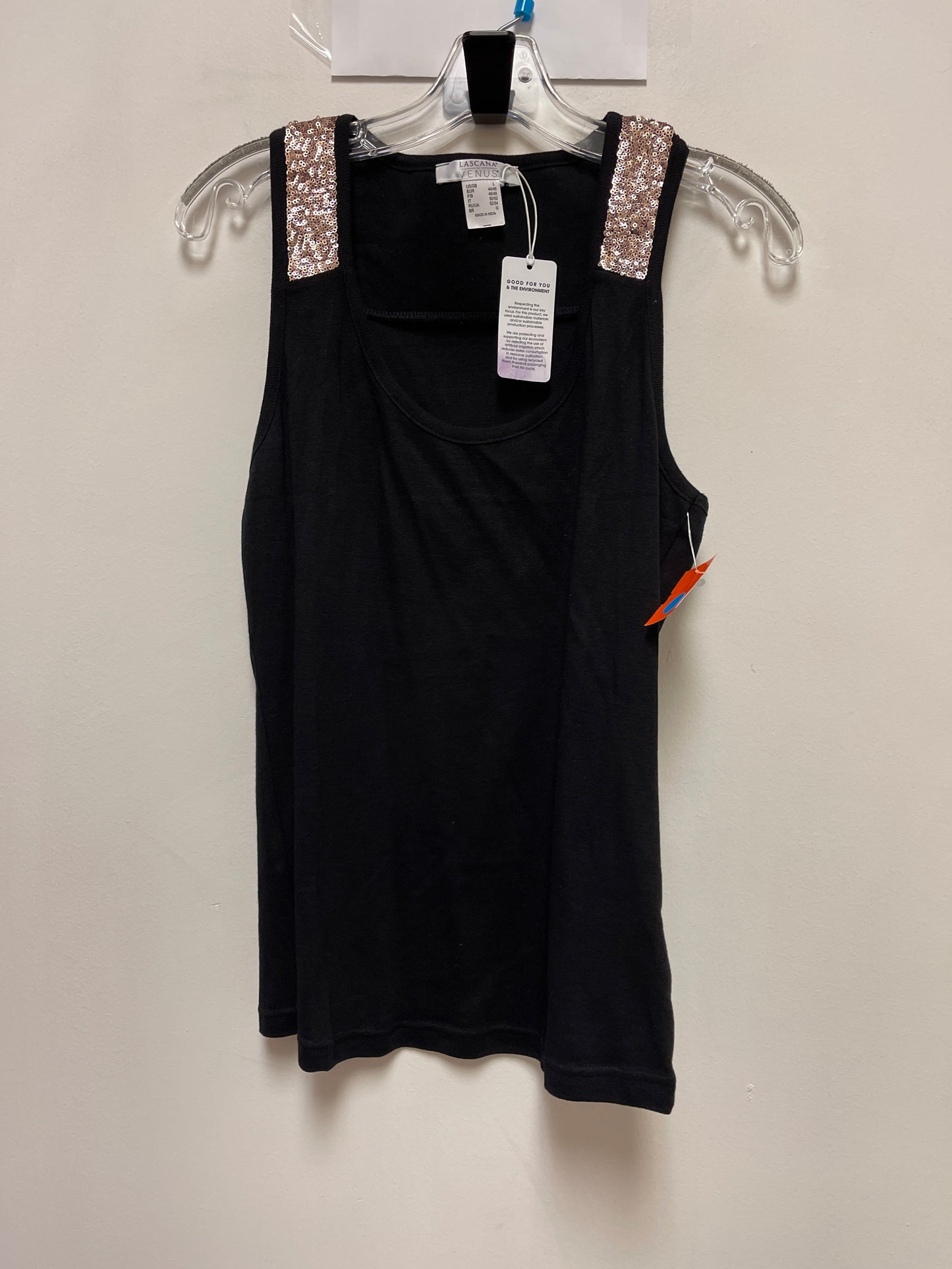 Top Sleeveless By Venus In Black, Size: L