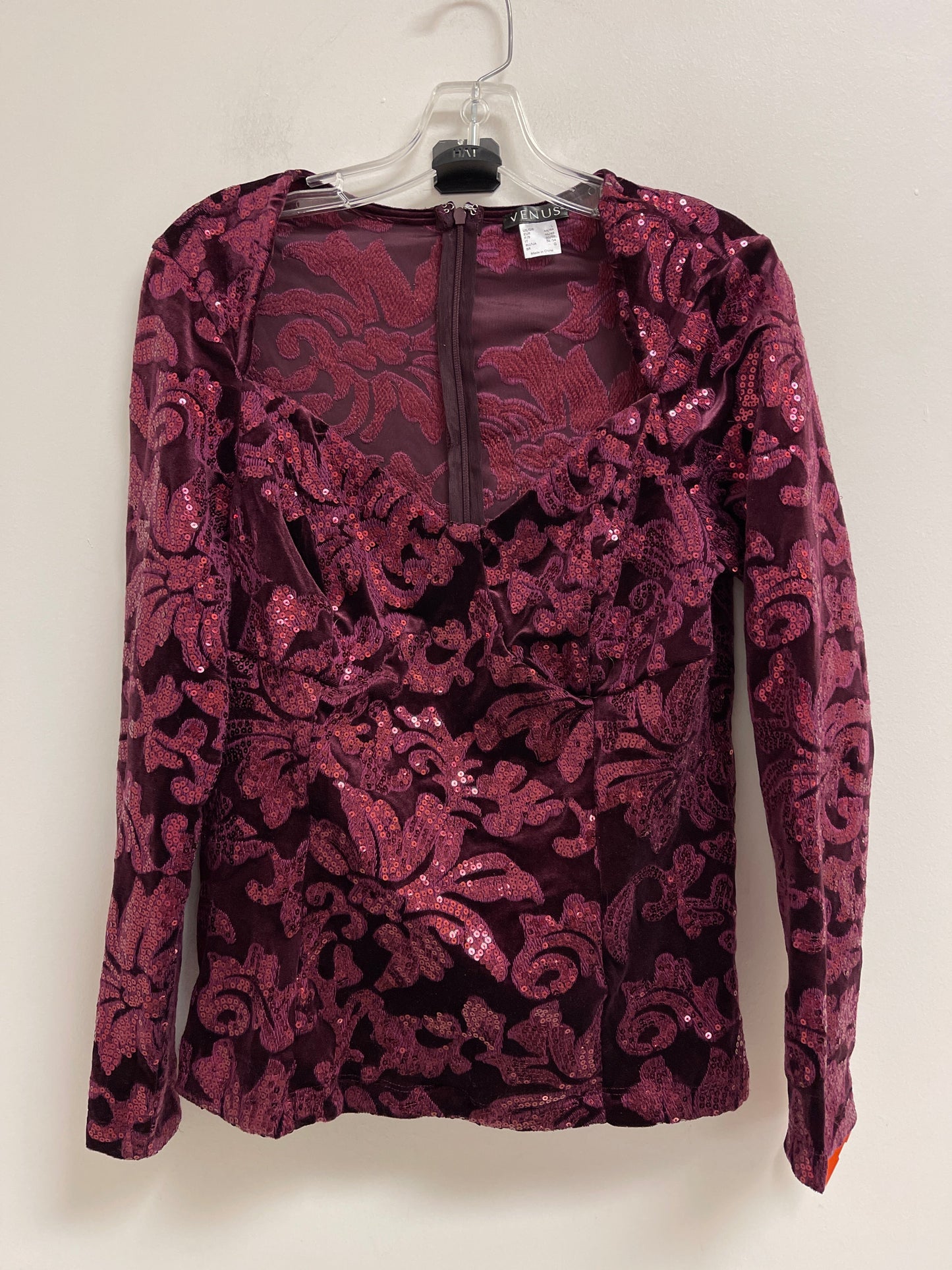 Top Long Sleeve By Venus In Purple, Size: L