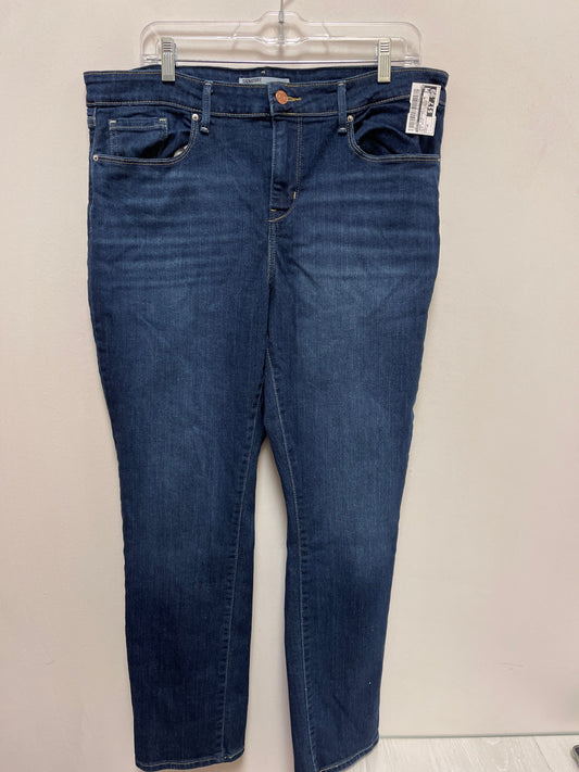 Jeans Straight By Levis In Blue Denim, Size: 16