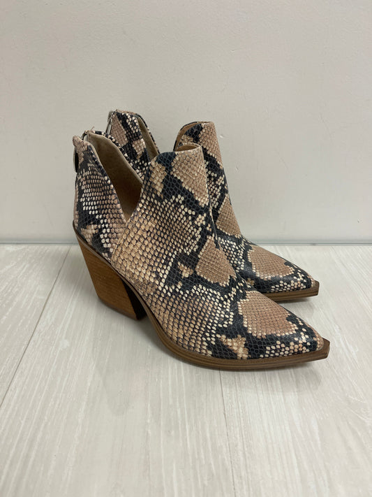 Boots Ankle Heels By Steve Madden In Snakeskin Print, Size: 7.5