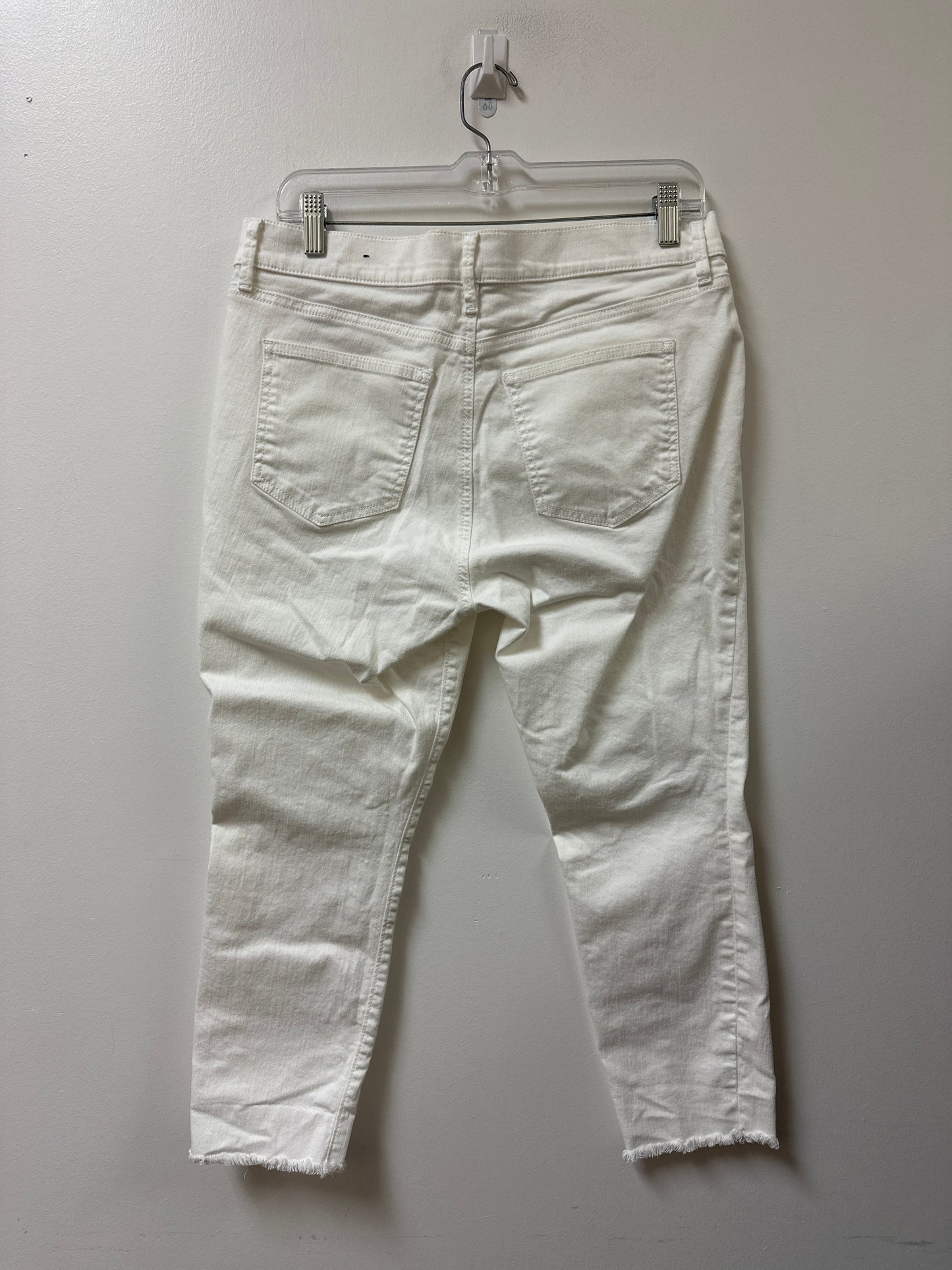 Jeans Cropped By Ann Taylor In White Denim, Size: 10p