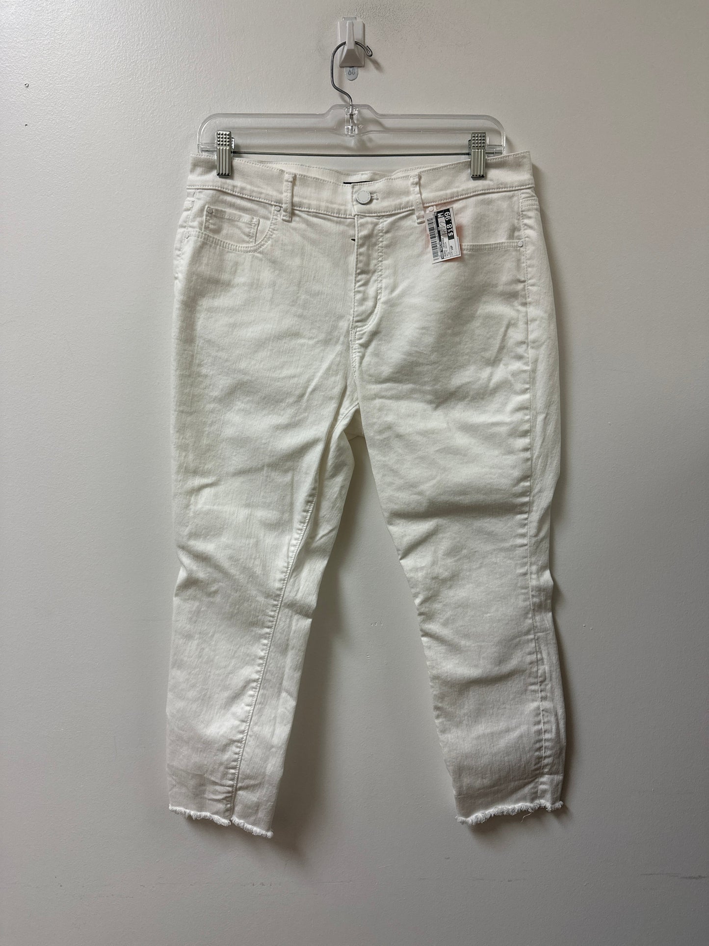 Jeans Cropped By Ann Taylor In White Denim, Size: 10p