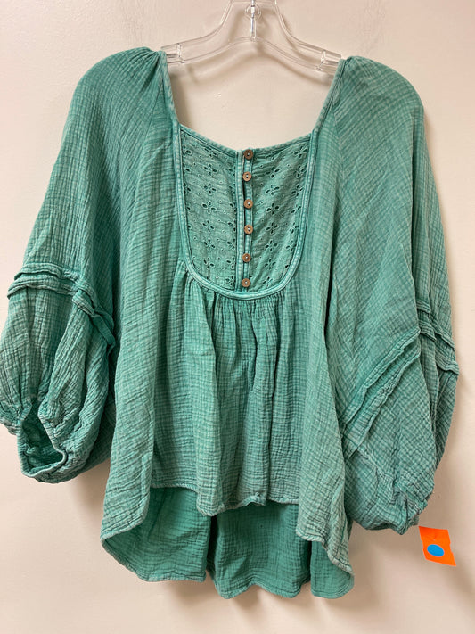 Top Long Sleeve By Easel In Blue, Size: S