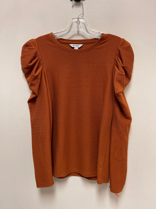 Top Long Sleeve By Nine West In Orange, Size: S