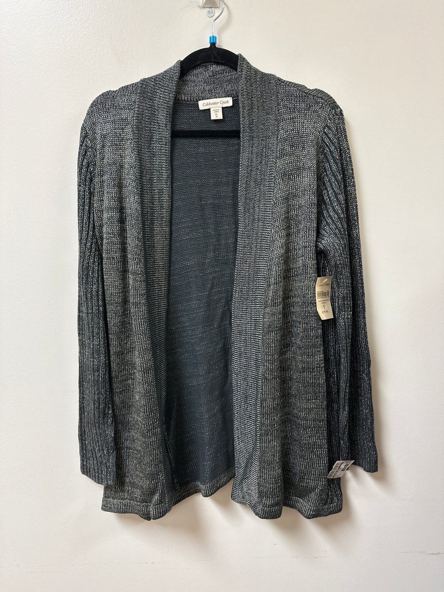 Sweater Cardigan By Coldwater Creek In Grey, Size: Xl