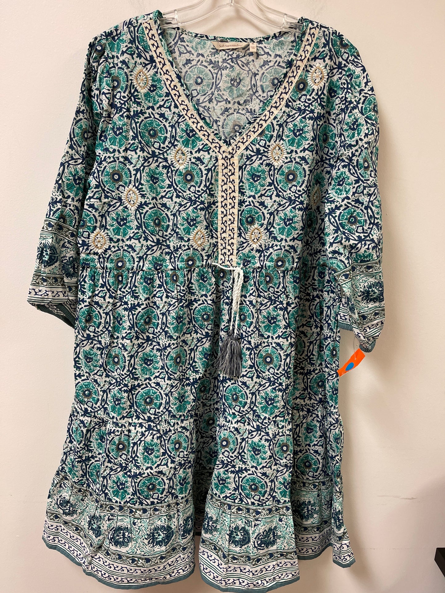 Dress Casual Short By Soft Surroundings In Blue & Green, Size: Xl