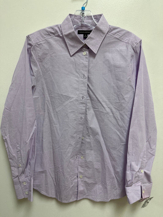 Blouse Long Sleeve By Banana Republic In Purple, Size: M