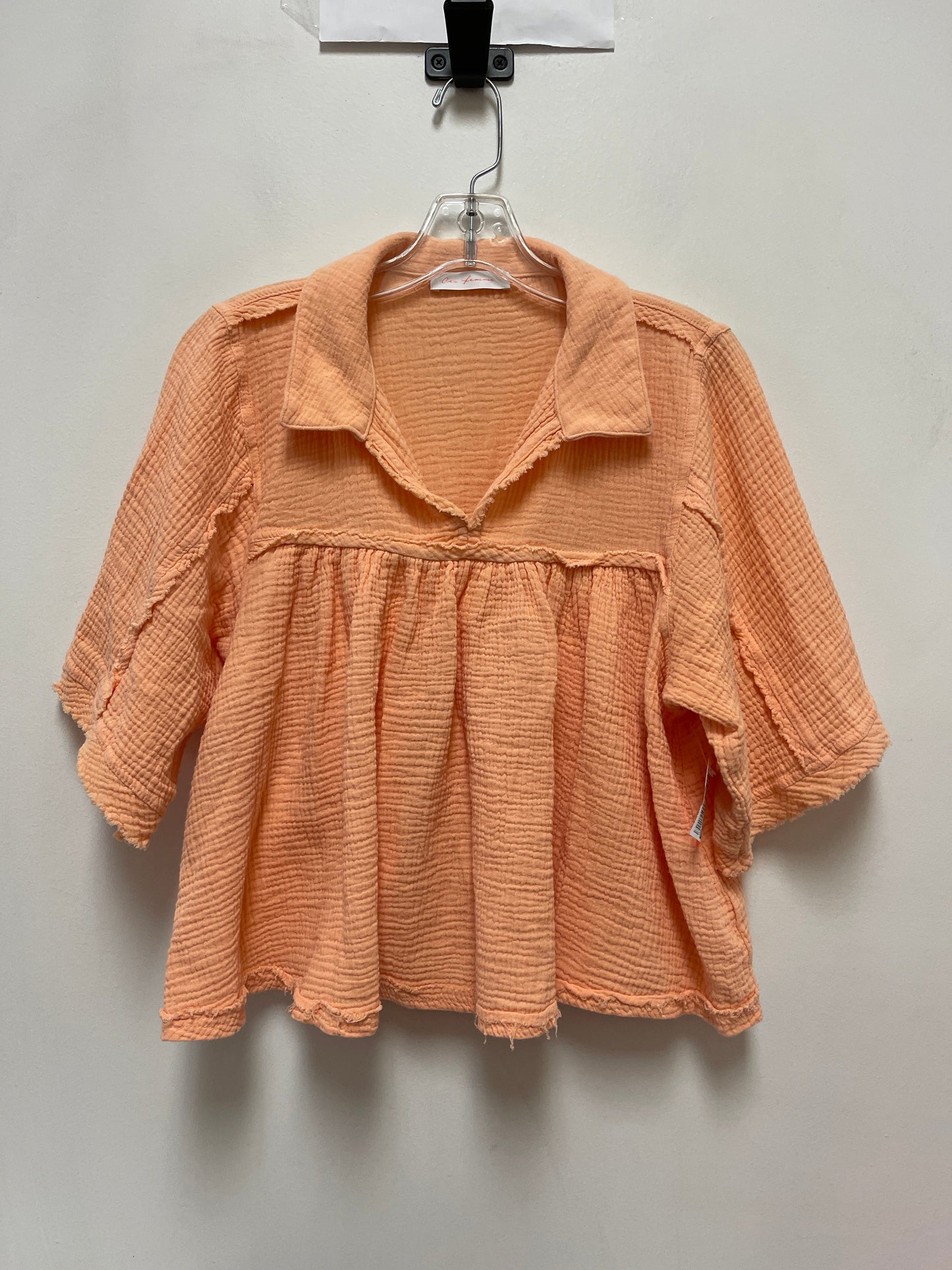 Top Short Sleeve By Ces Femme In Orange, Size: M