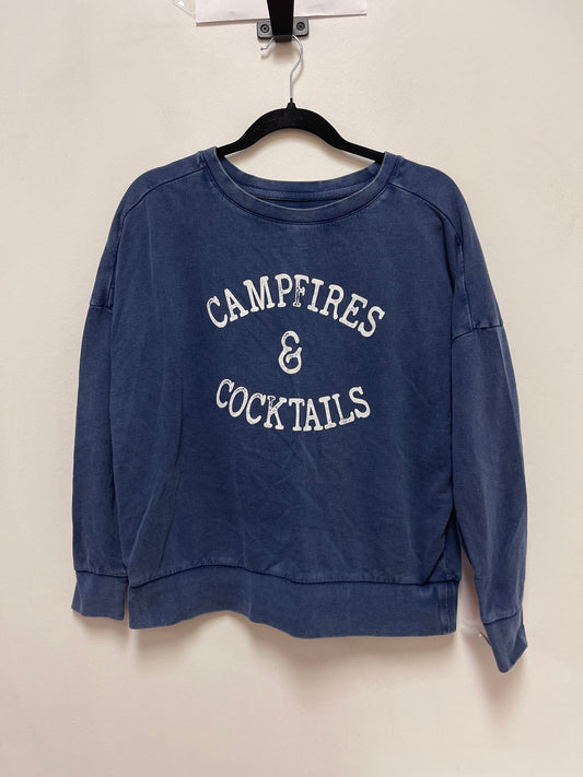 Sweatshirt Crewneck By Natural Reflections In Blue, Size: S