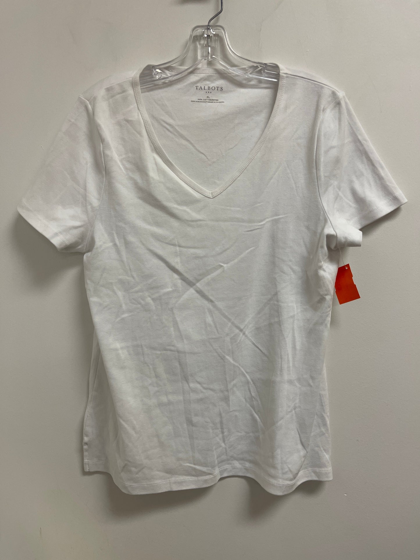 Top Short Sleeve By Talbots In White, Size: Xl