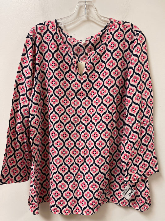 Top Long Sleeve By Talbots In Blue & Pink, Size: Xl