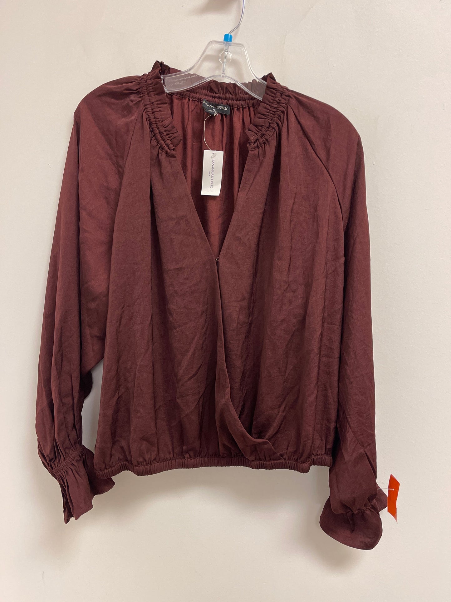 Top Long Sleeve By Banana Republic In Red, Size: S