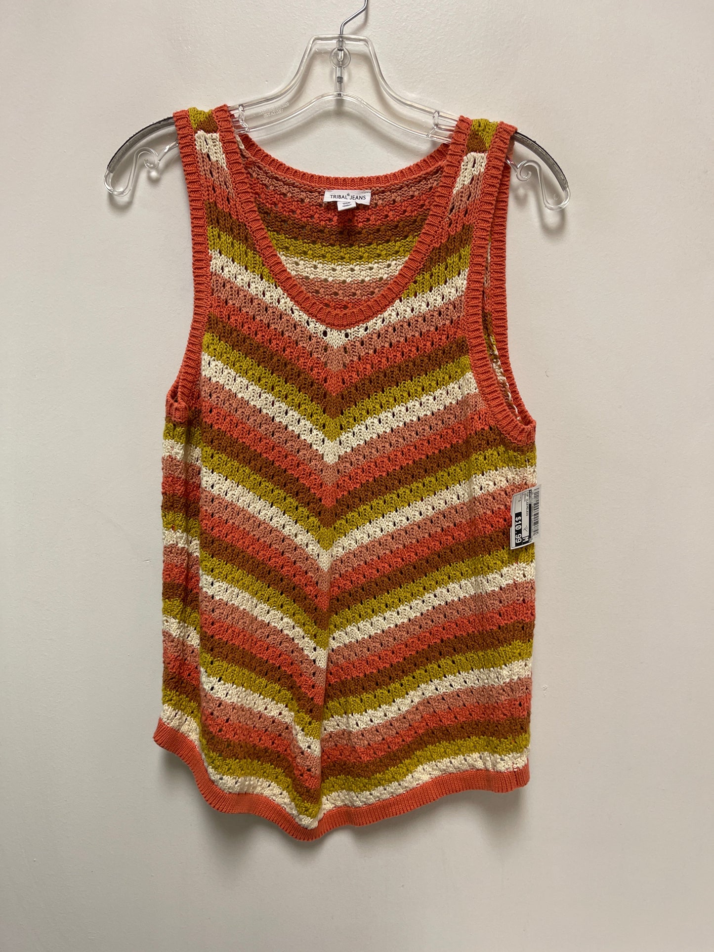 Top Sleeveless By Tribal In Orange, Size: S