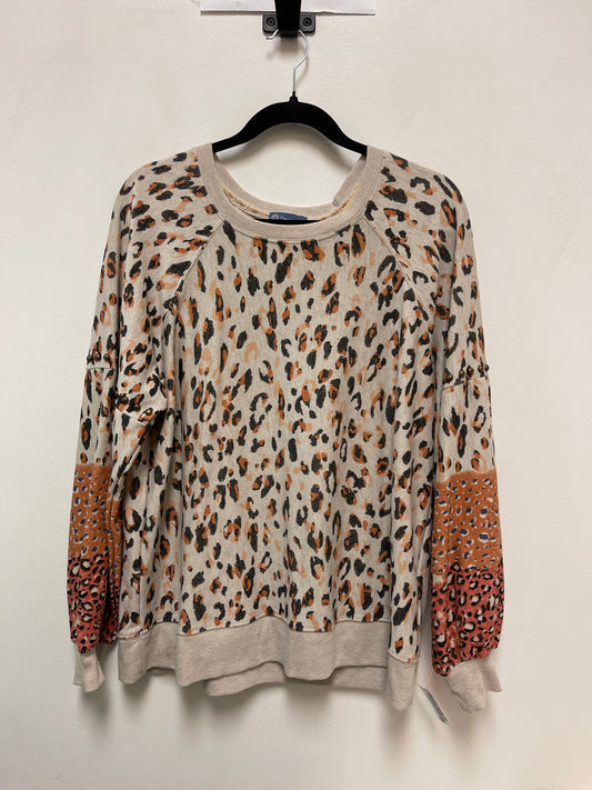 Sweatshirt Crewneck By Democracy In Animal Print, Size: 1x