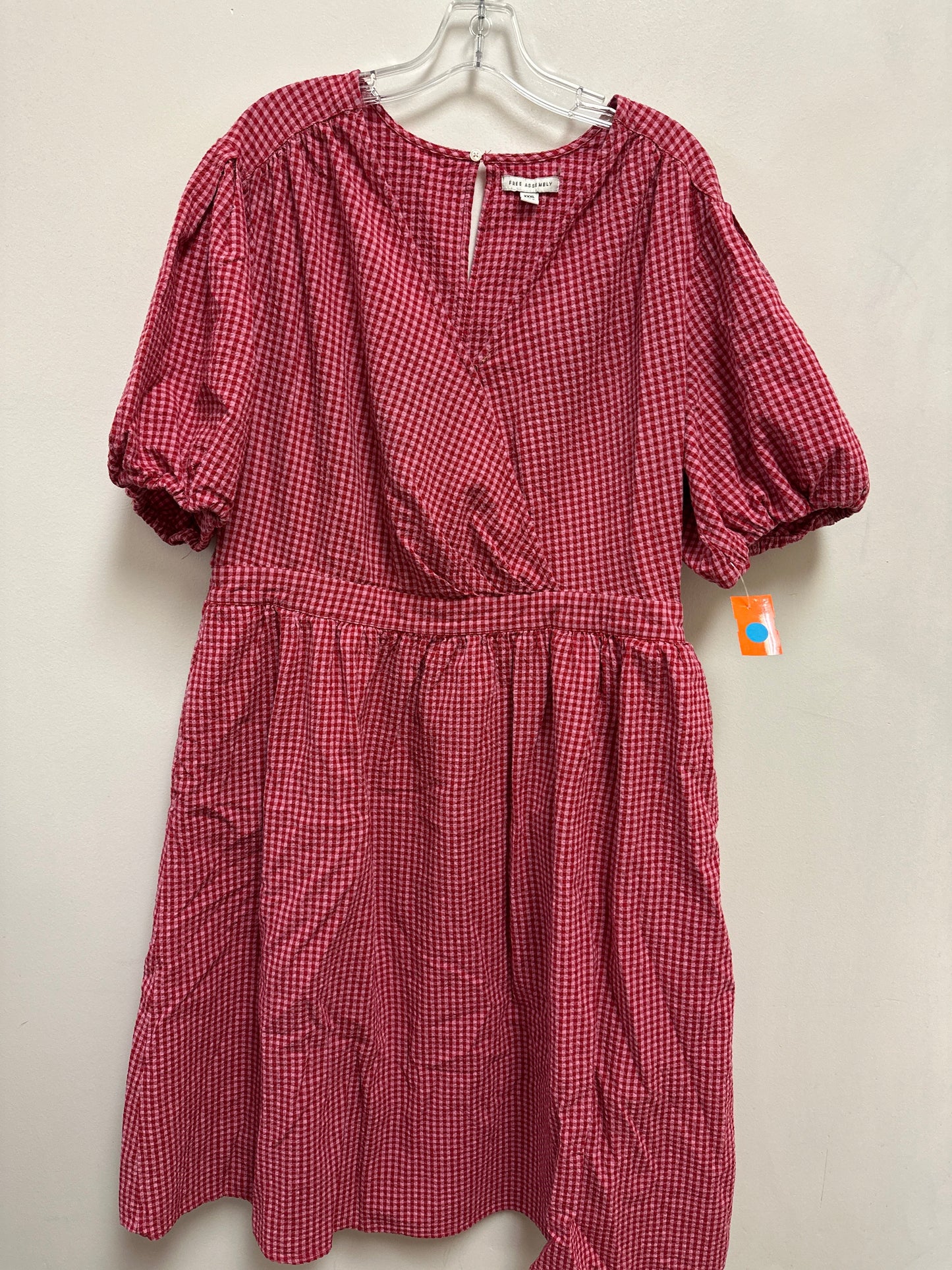 Dress Casual Midi By Free Assembly In Pink & Red, Size: 3x