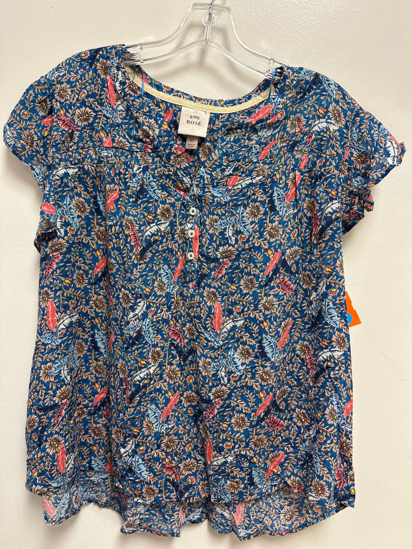 Top Short Sleeve By Knox Rose In Blue, Size: Xl