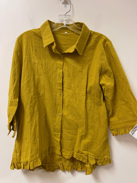 Blouse Long Sleeve By Clothes Mentor In Yellow, Size: L