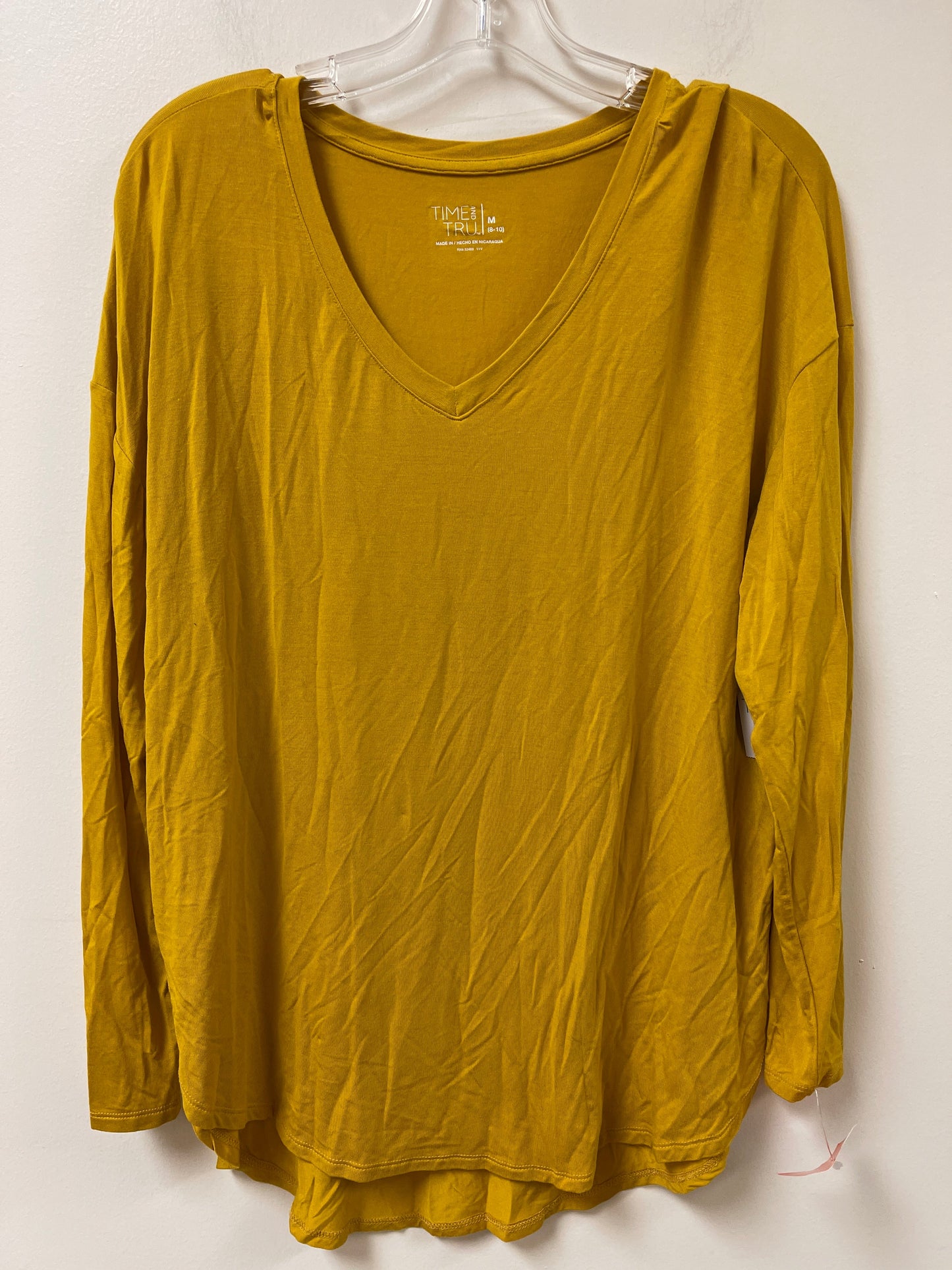 Top Long Sleeve By Time And Tru In Yellow, Size: M