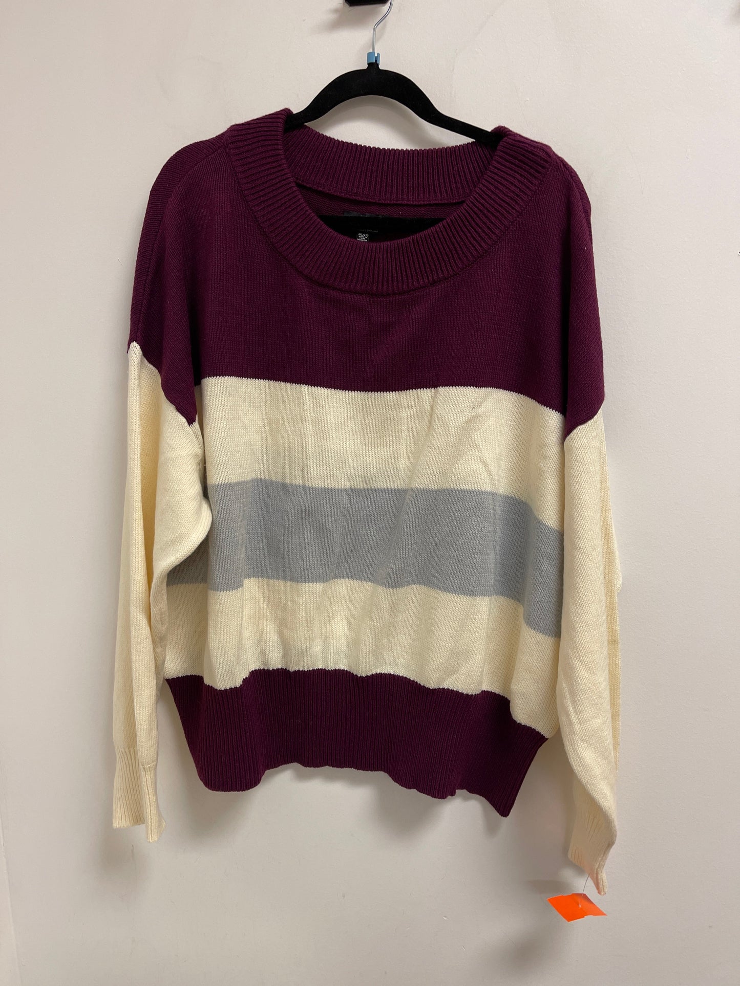 Sweater By Lucky Brand In Purple & White, Size: 2x