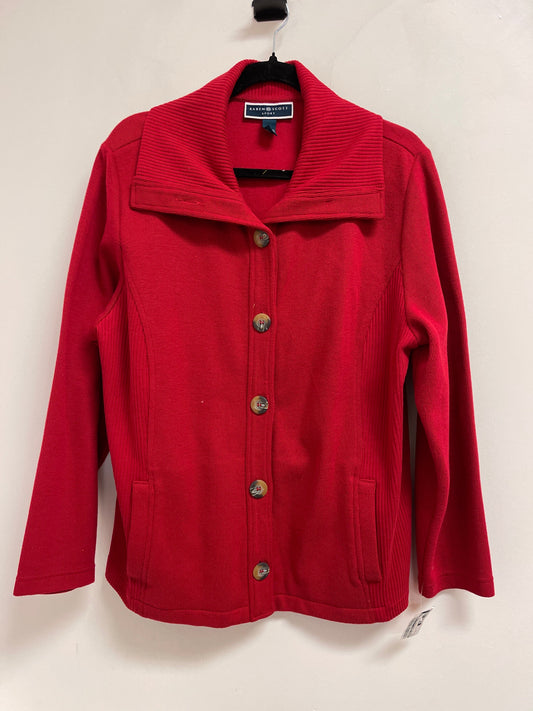 Sweater Cardigan By Karen Scott In Red, Size: Xl