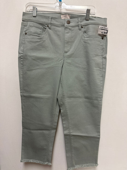 Pants Cropped By Loft In Green Denim, Size: 12p