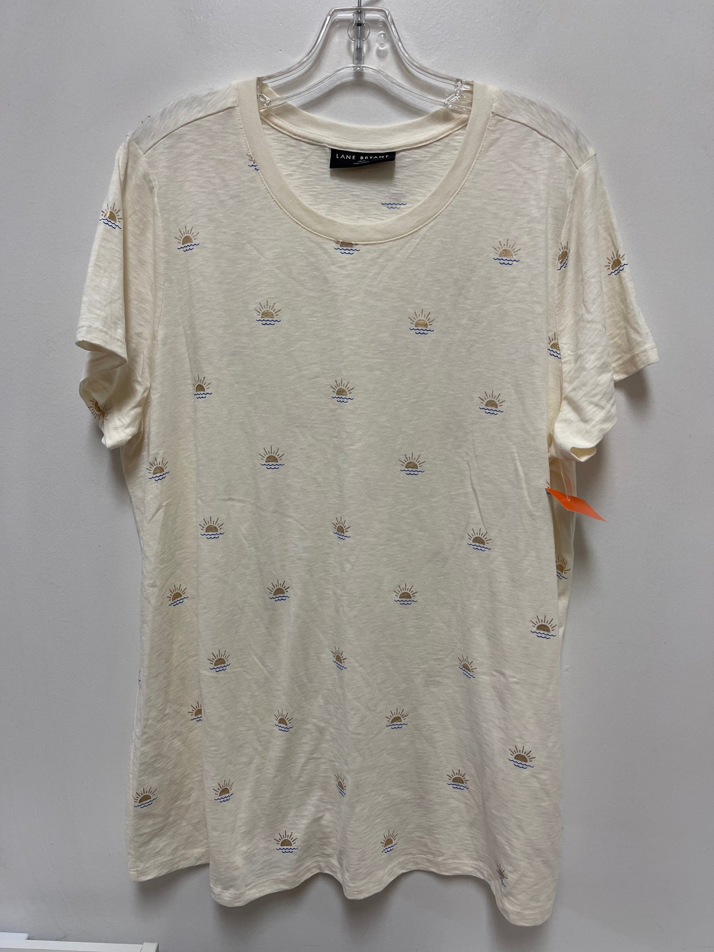 Top Short Sleeve By Lane Bryant In Cream, Size: Xl