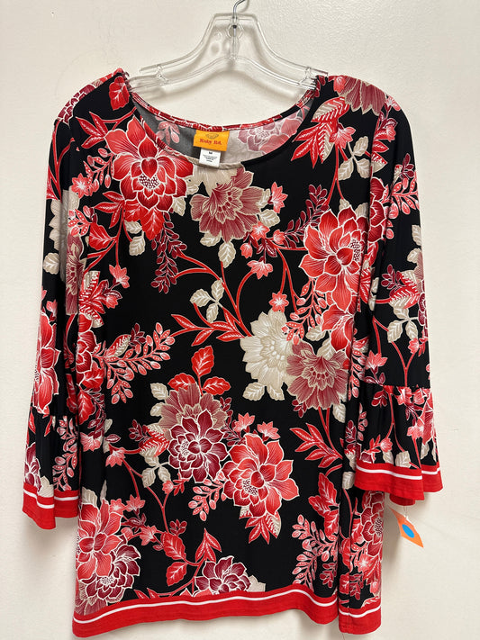 Top Long Sleeve By Ruby Rd In Black & Red, Size: M