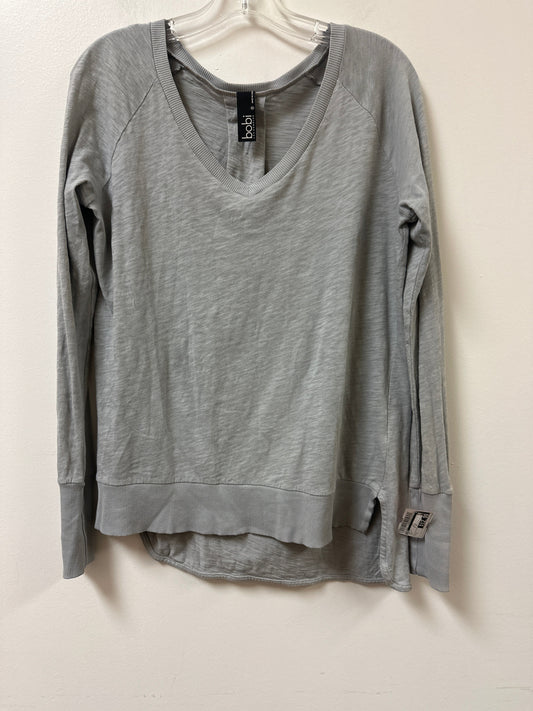 Top Long Sleeve By Bobi In Grey, Size: S