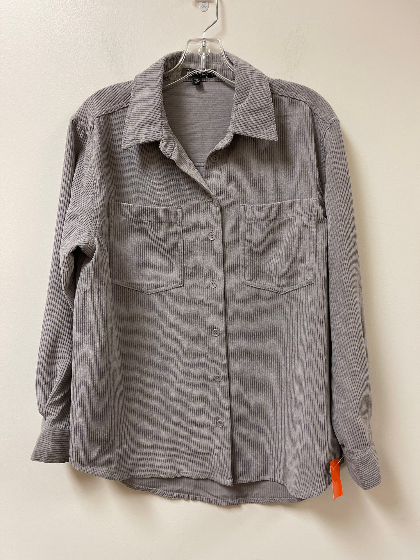 Blouse Long Sleeve By Velvet Heart In Grey, Size: M