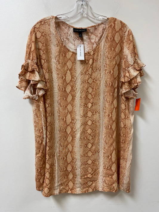 Top Short Sleeve By Lane Bryant In Snakeskin Print, Size: 1x