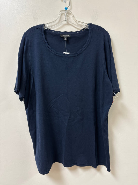 Top Short Sleeve By Roz And Ali In Navy, Size: 3x