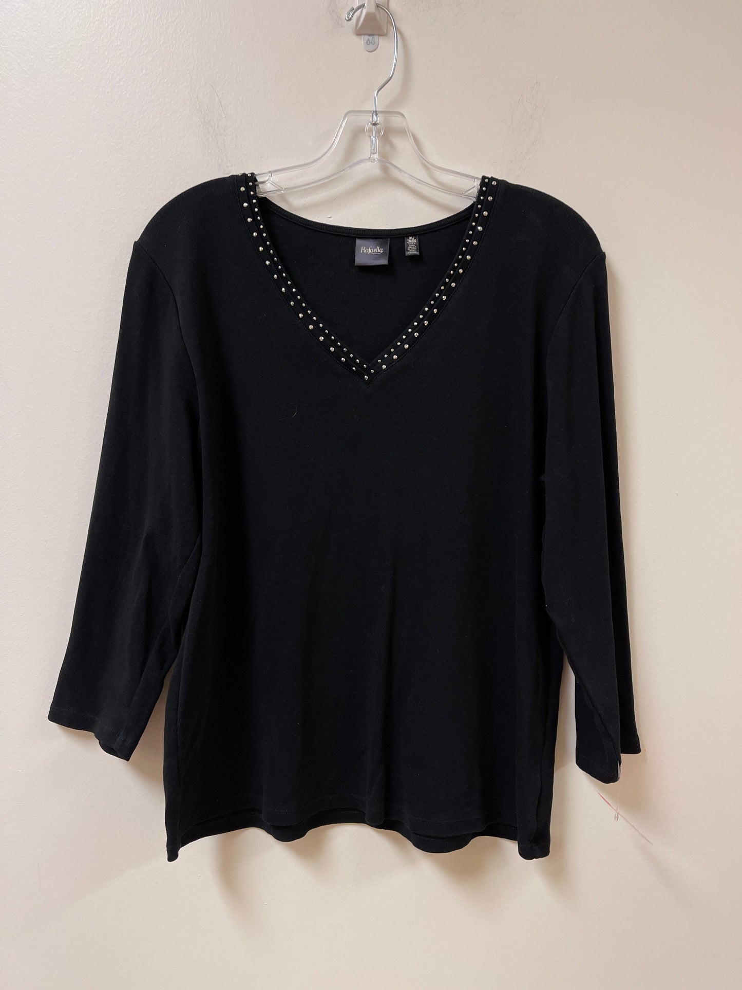 Top Long Sleeve By Rafaella In Black, Size: Xl