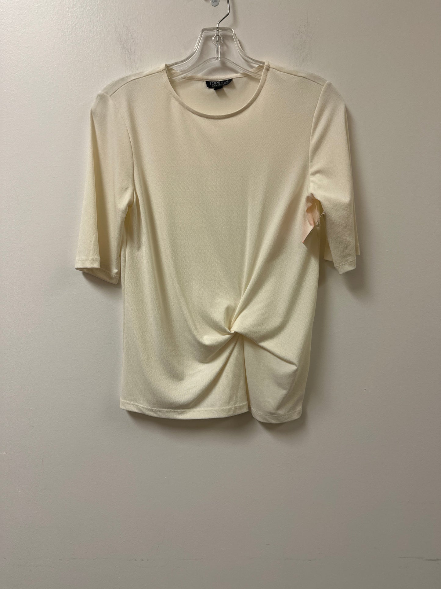 Top Short Sleeve By Top Shop In Cream, Size: Xs