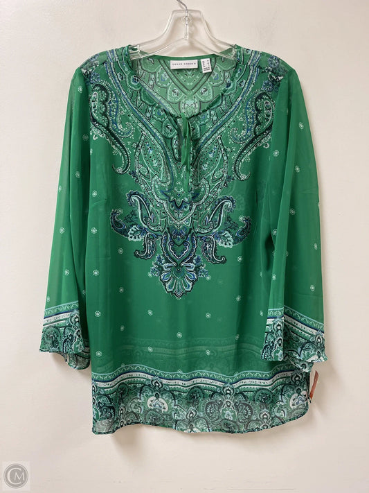 Top Long Sleeve By Susan Graver In Green, Size: M