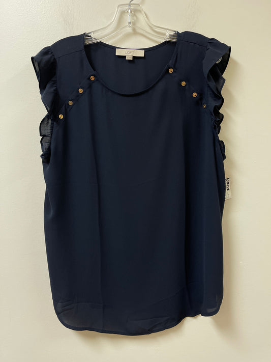 Top Short Sleeve By Loft In Navy, Size: Xl