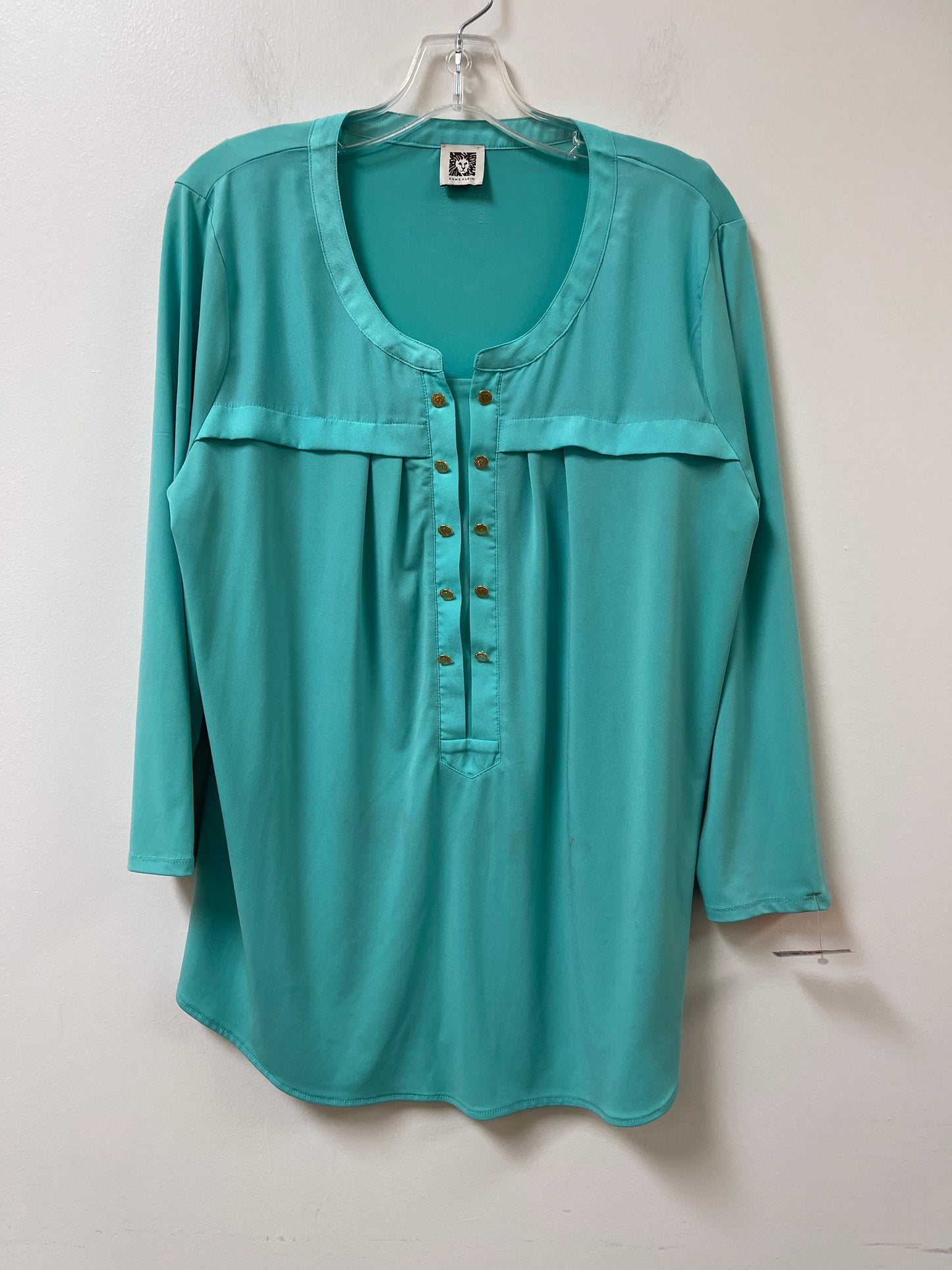 Top Long Sleeve By Anne Klein In Green, Size: L