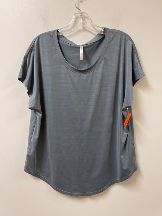 Athletic Top Short Sleeve By Fabletics In Grey, Size: Xl