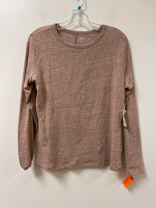 Top Long Sleeve By Ana In Brown, Size: L