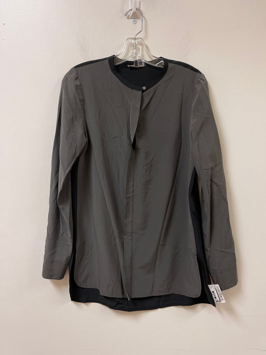 Top Long Sleeve By Vince In Black & Grey, Size: S