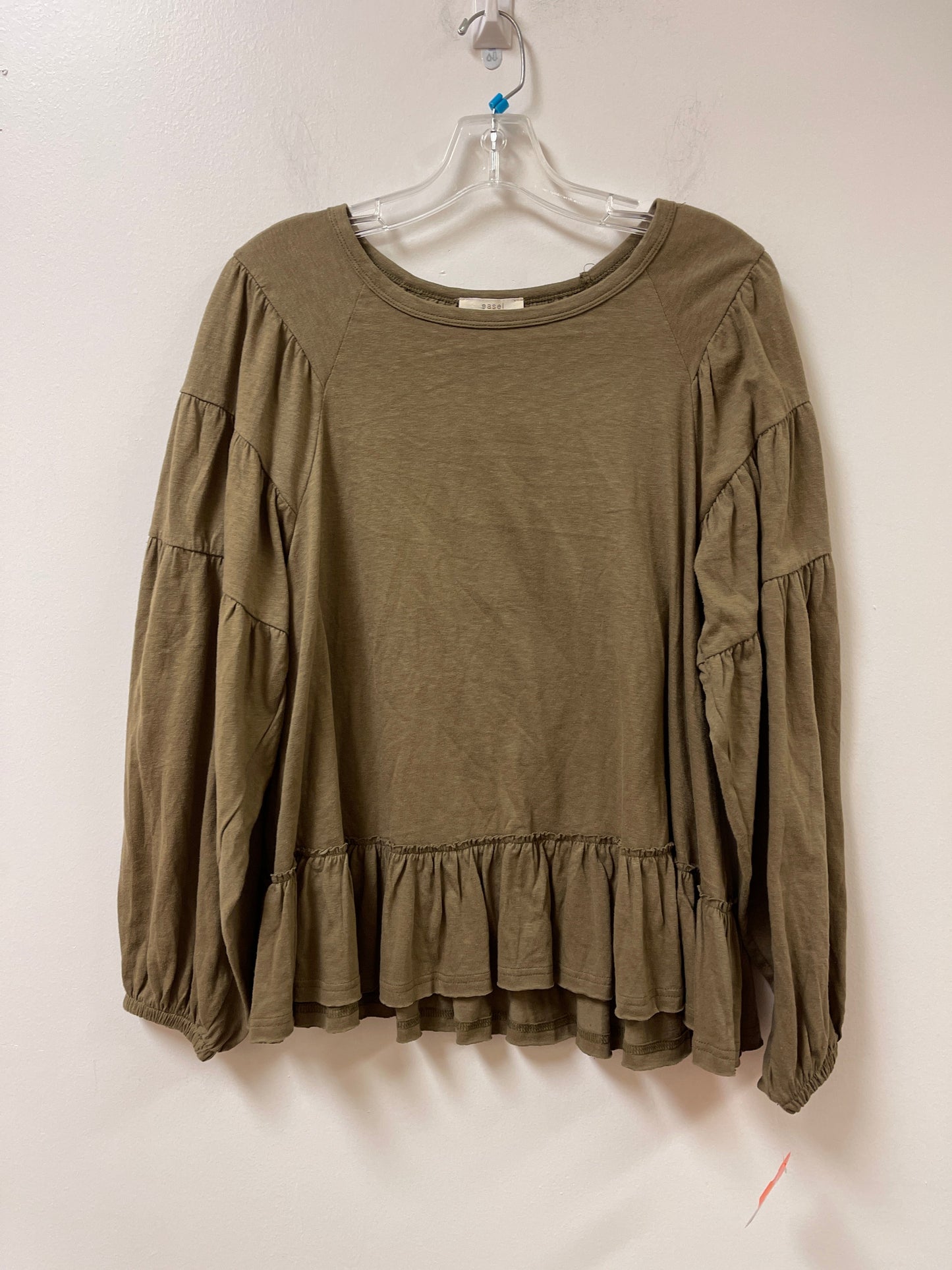 Top Long Sleeve By Easel In Green, Size: S