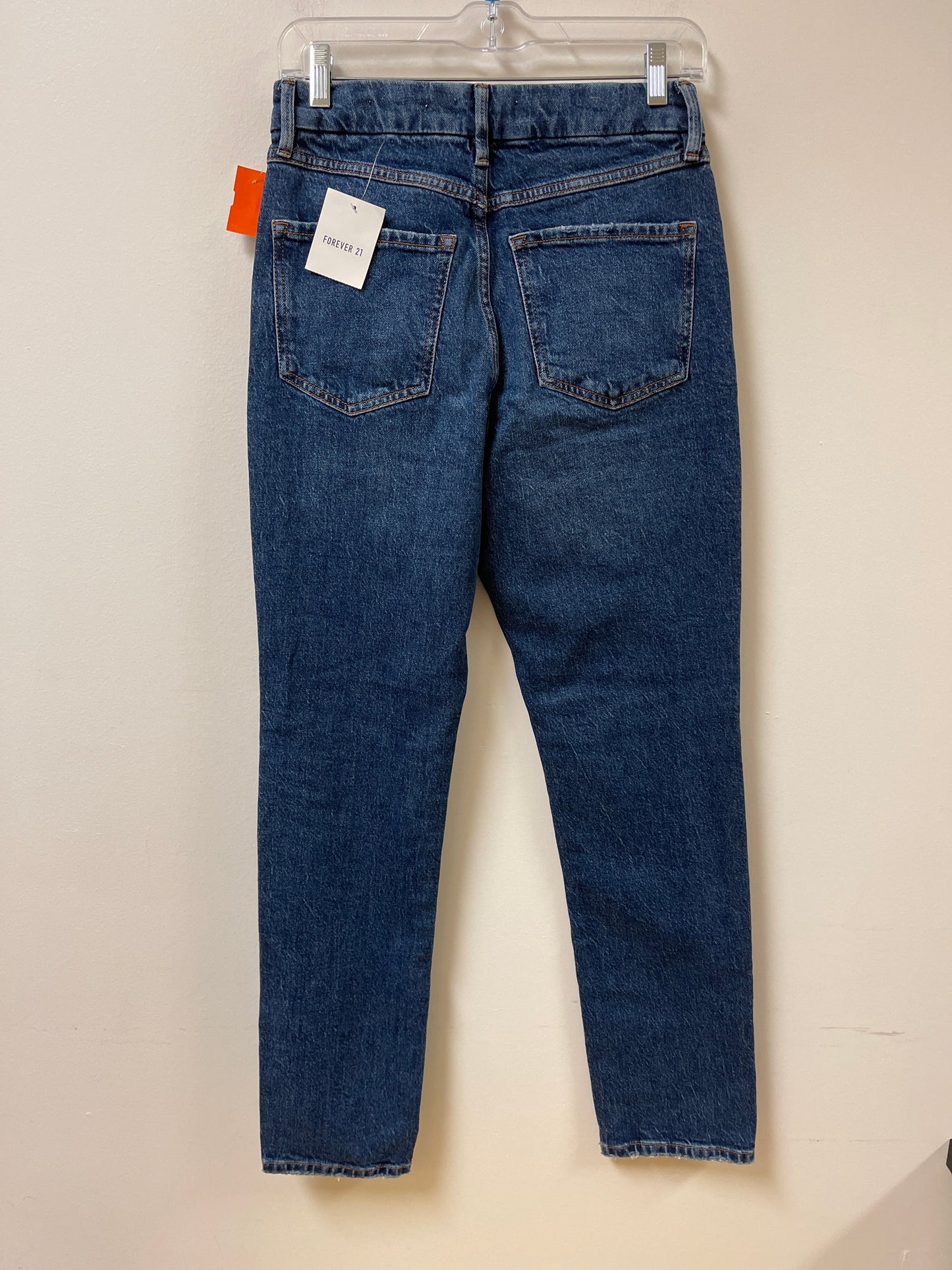 Jeans Straight By Forever 21 In Blue Denim, Size: 2