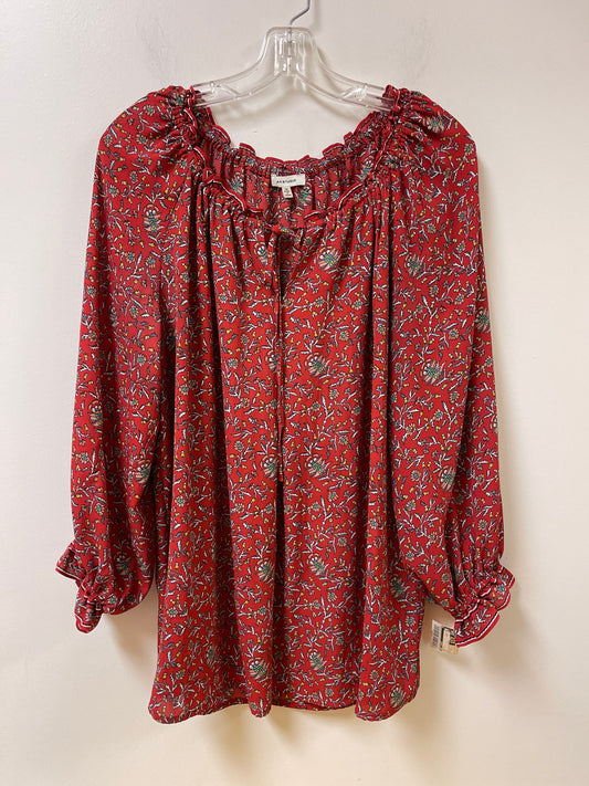 Top Long Sleeve By Max Studio In Red, Size: 1x