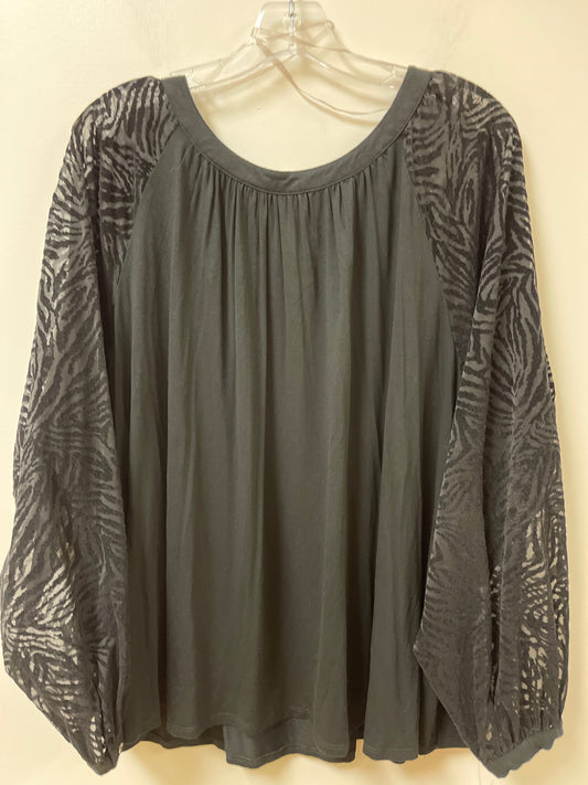 Top Long Sleeve By Zac And Rachel In Black, Size: 2x