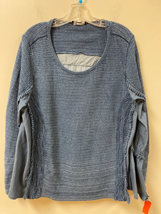 Top Long Sleeve By Inc In Blue, Size: 1x