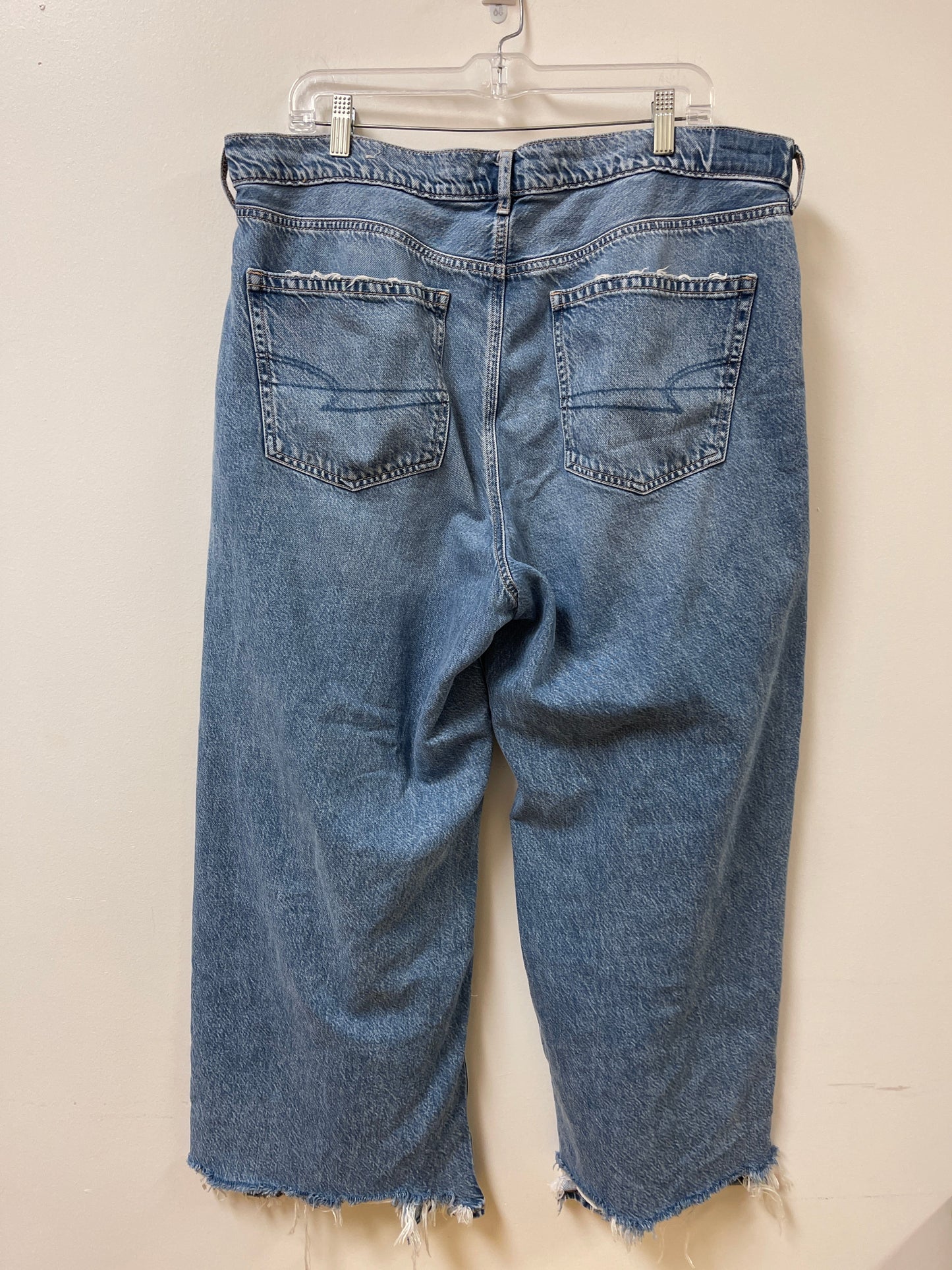 Jeans Wide Leg By American Eagle In Blue Denim, Size: 18