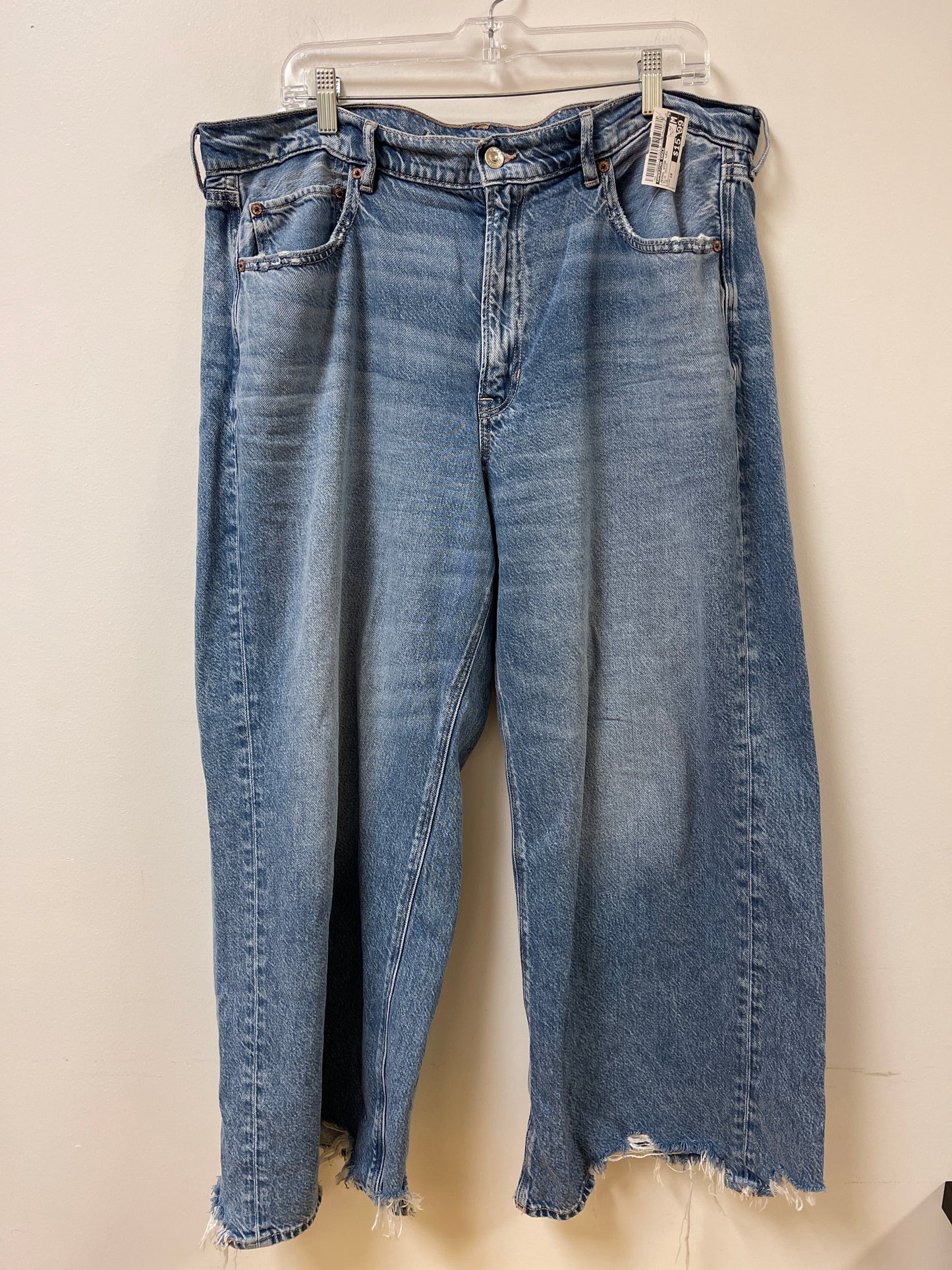 Jeans Wide Leg By American Eagle In Blue Denim, Size: 18