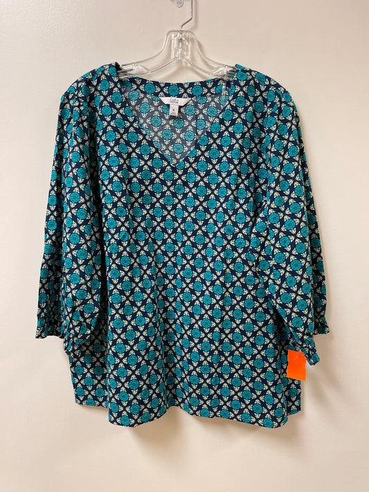 Top Long Sleeve By Croft And Barrow In Blue, Size: Xl