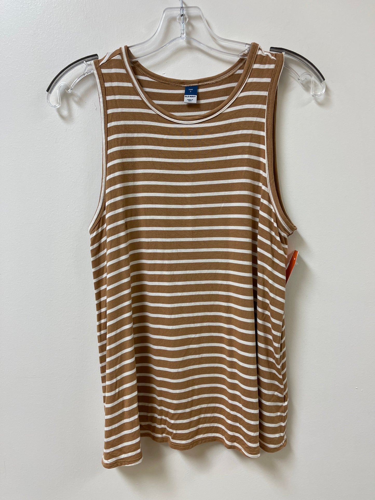 Top Sleeveless By Old Navy In Brown & White, Size: S