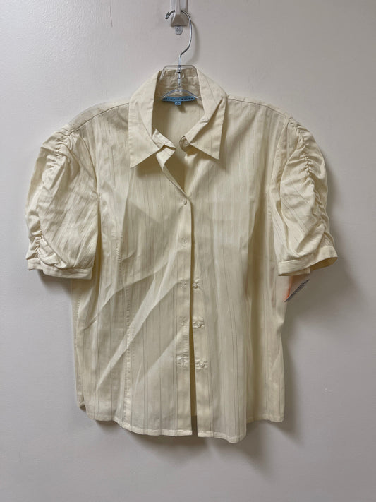 Blouse Short Sleeve By Antonio Melani In Cream, Size: M