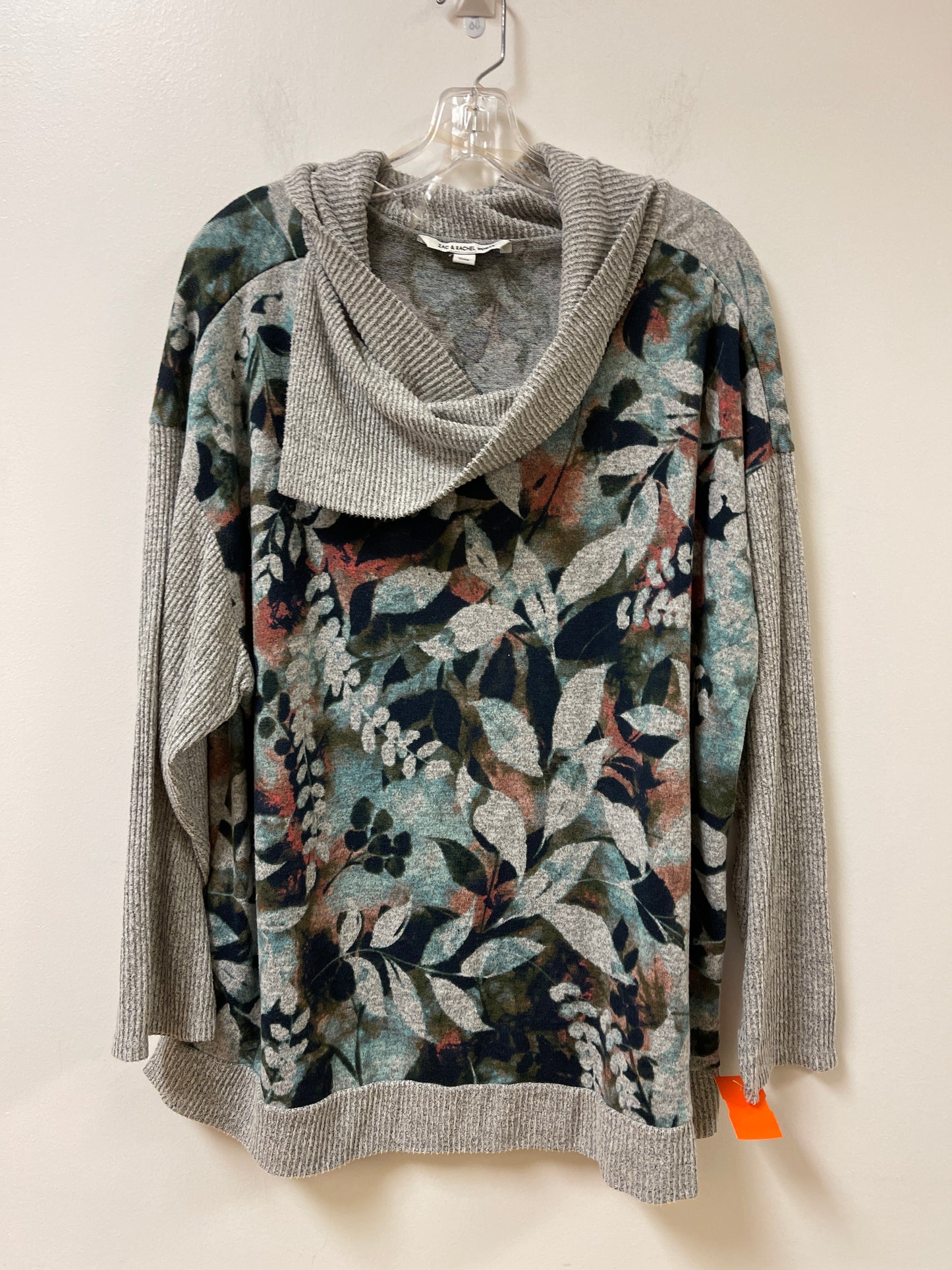 Top Long Sleeve By Zac And Rachel In Floral Print, Size: 2x